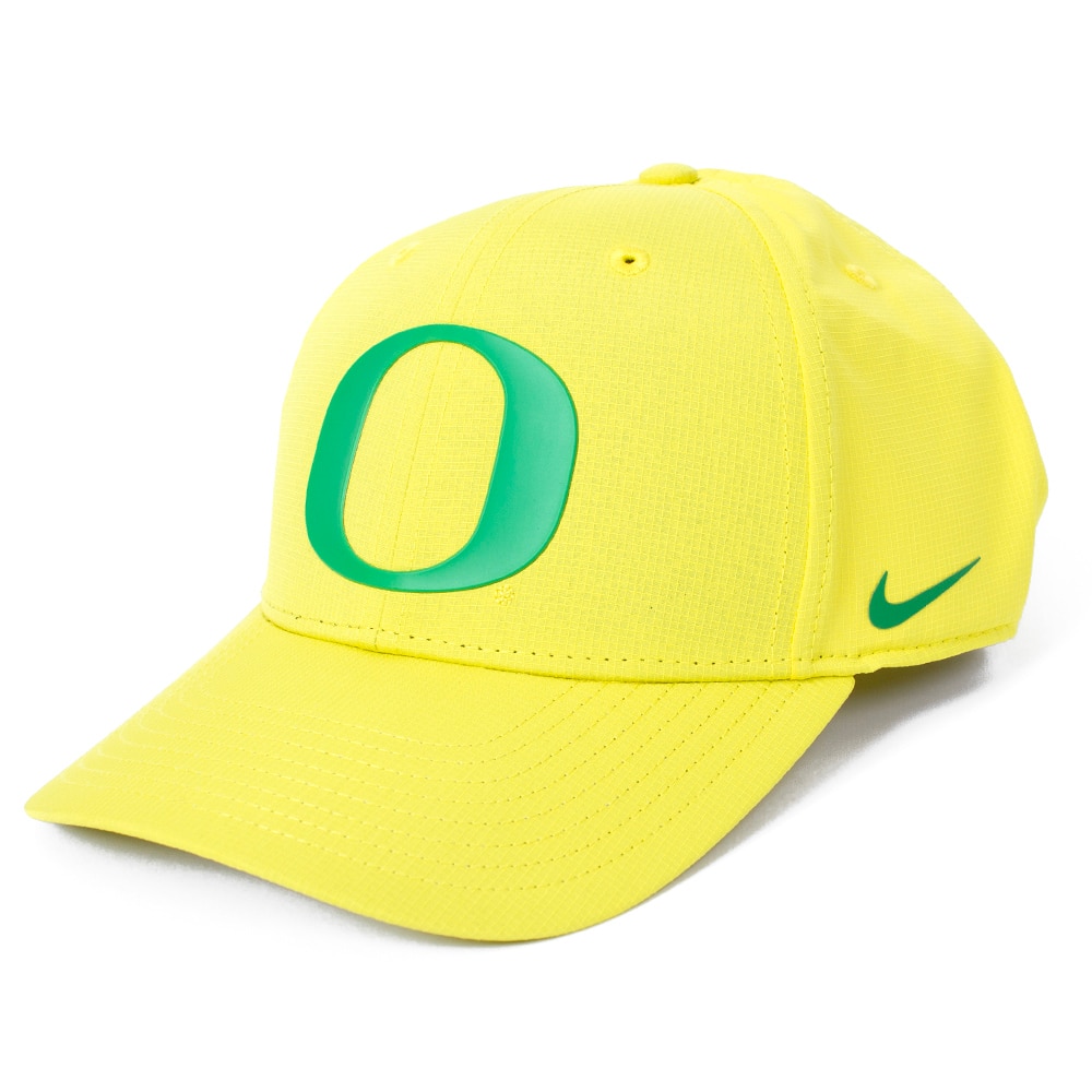 Classic Oregon O, Nike, Yellow, Curved Bill, Performance/Dri-FIT, Accessories, Unisex, Ripstop, UV Protection, Adjustable, Hat, 882524